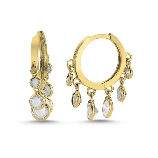 Cercei argint 925 aurit cu zirconii albe - Be Elegant ETU0047 [1]